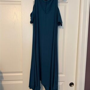 Torrid Teal Cold-Shoulder Maxi Dress - Women